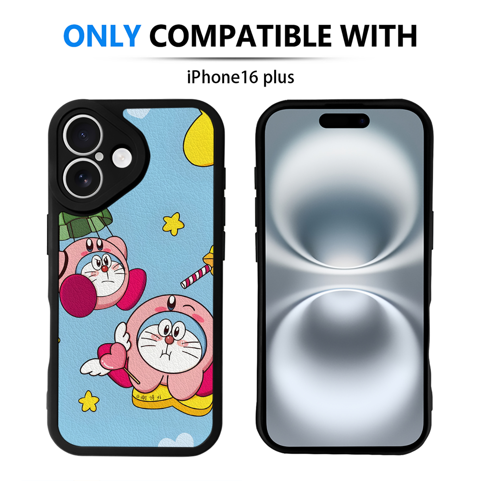（画像用） ドラえもん Doraemon 【iPhone 16シリーズ対応】シリコンスマホケース（レザー調） 材質：シリコン